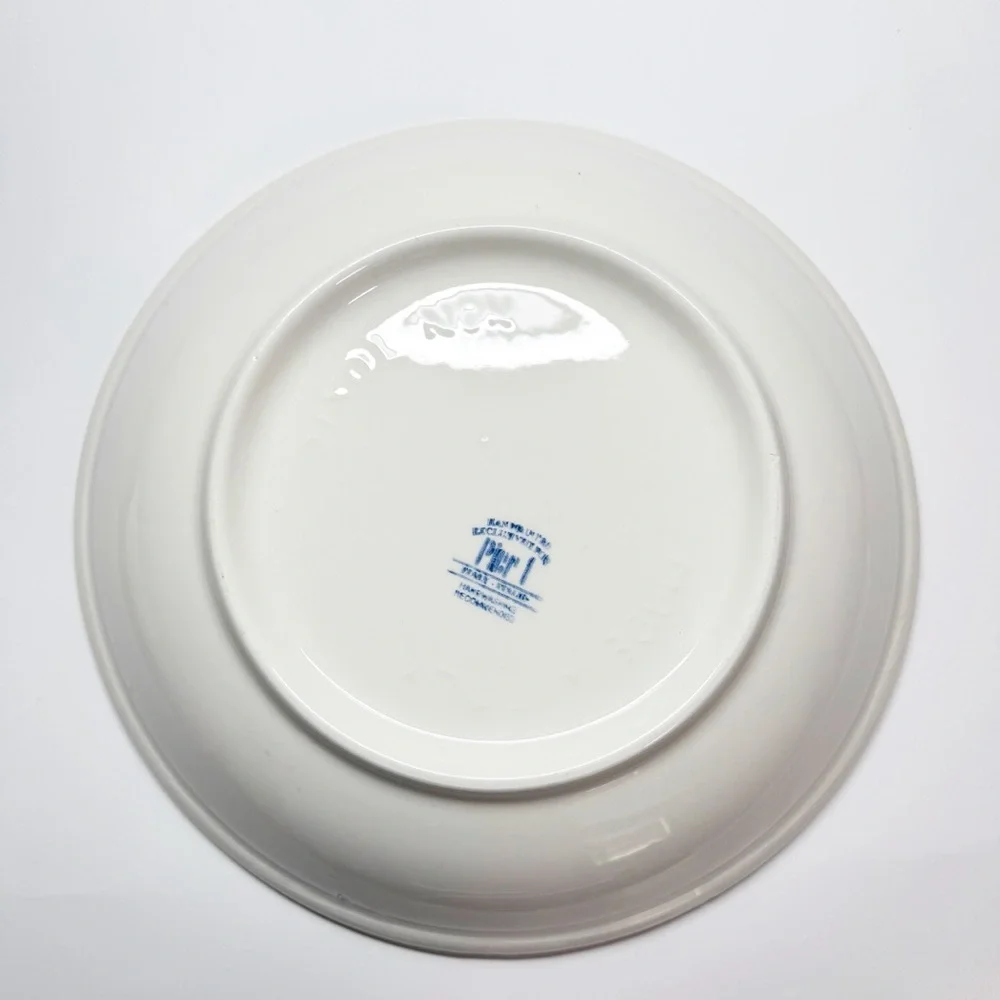 Pier 1 Italian Hand Painted Blue Floral Serving Bowl Set